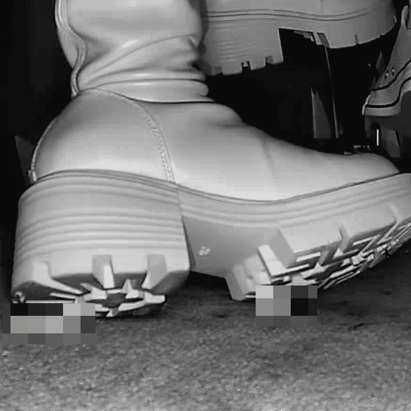 Woman in white boots candid crushing in cinema thumb 2