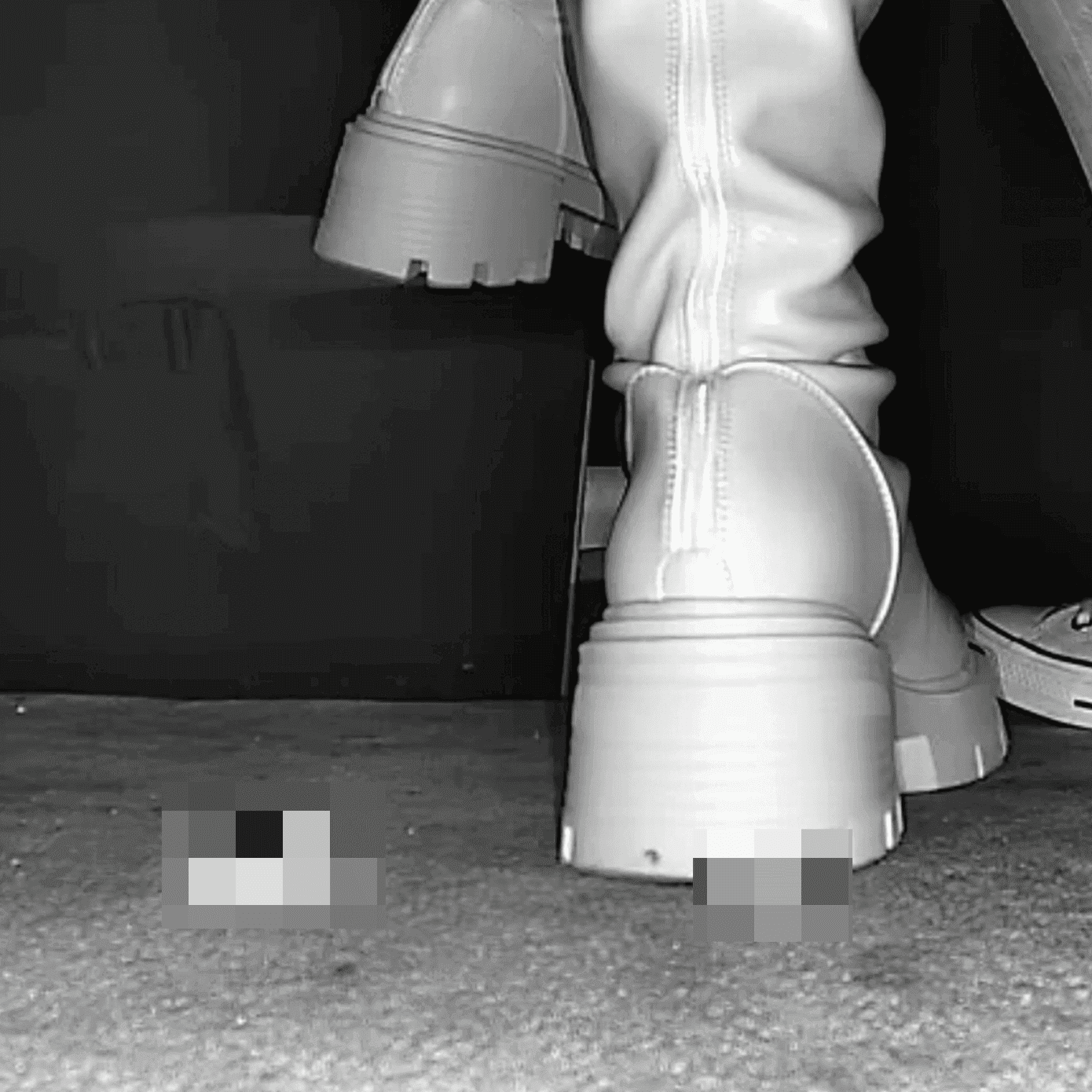 Woman in white boots candid crushing in cinema thumb 3