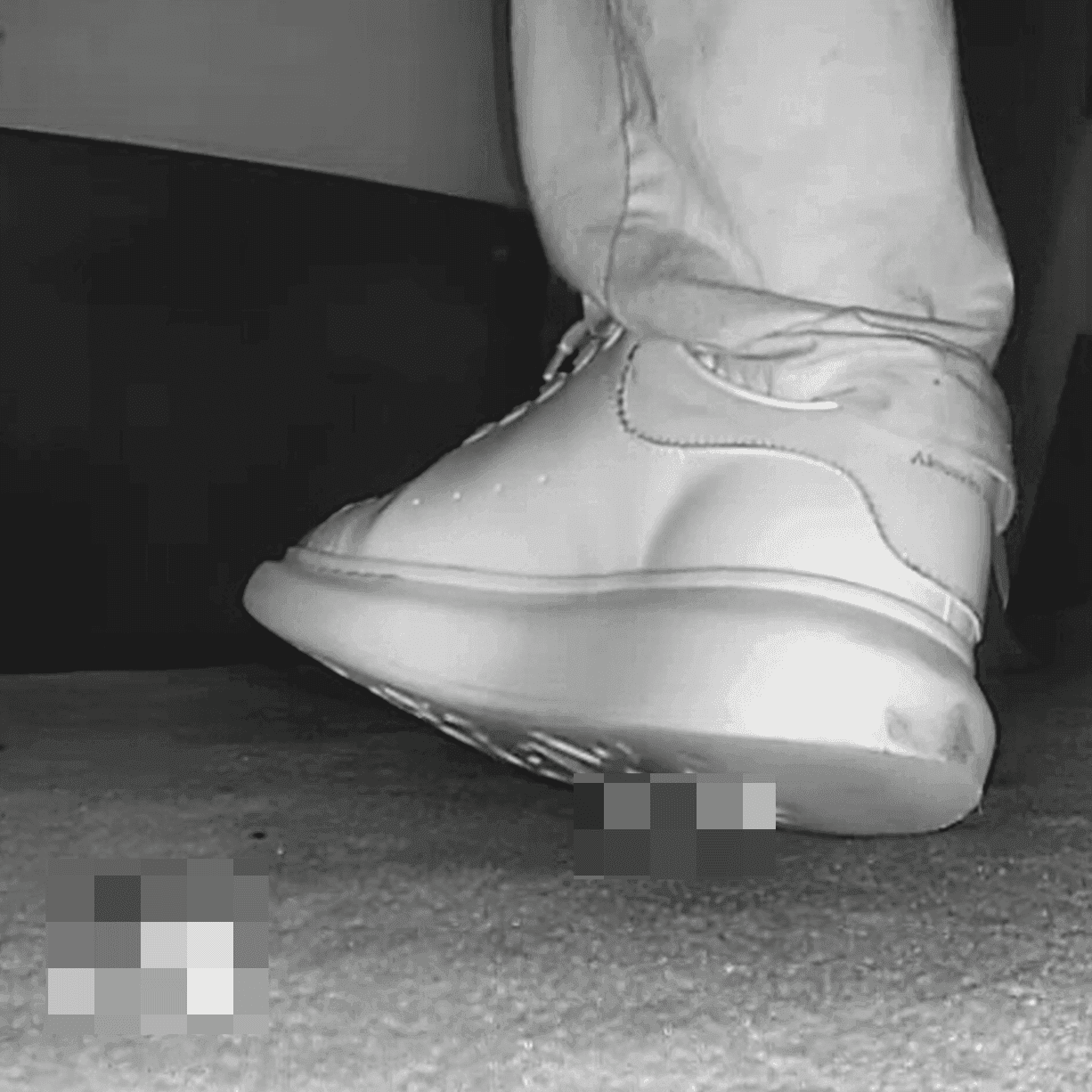 Woman in Alexander McQueen shoes candid crushing in cinema thumb 2