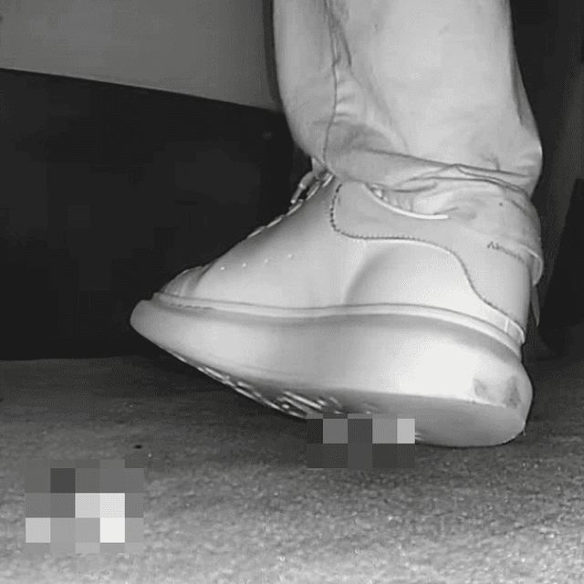 Woman in Alexander McQueen shoes candid crushing in cinema 2