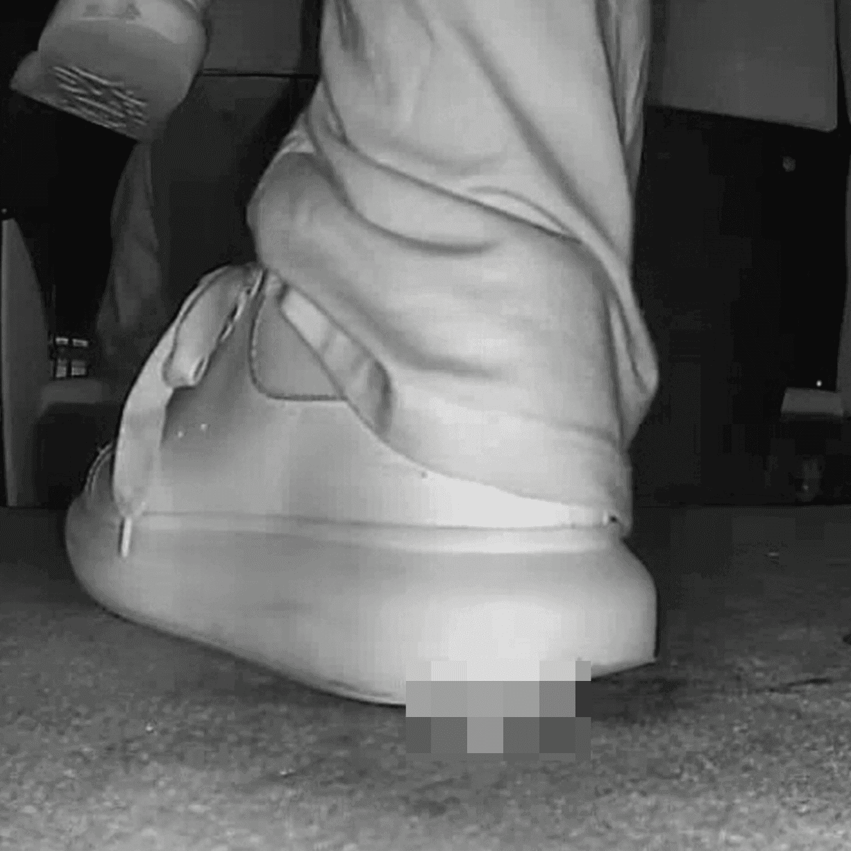 Woman in Alexander McQueen shoes candid crushing in cinema