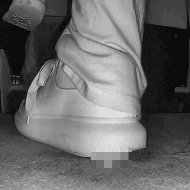 Woman in Alexander McQueen shoes candid crushing in cinema 1
