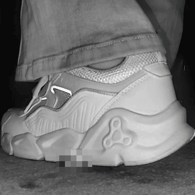 Woman in white sneakers candid crushing in cinema 1