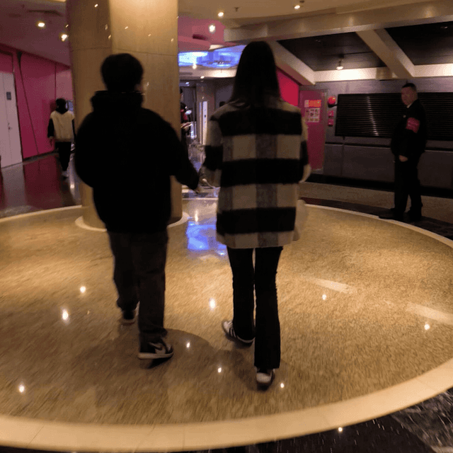 Woman candid crushing with Adidas Samba shoes in cinema 4