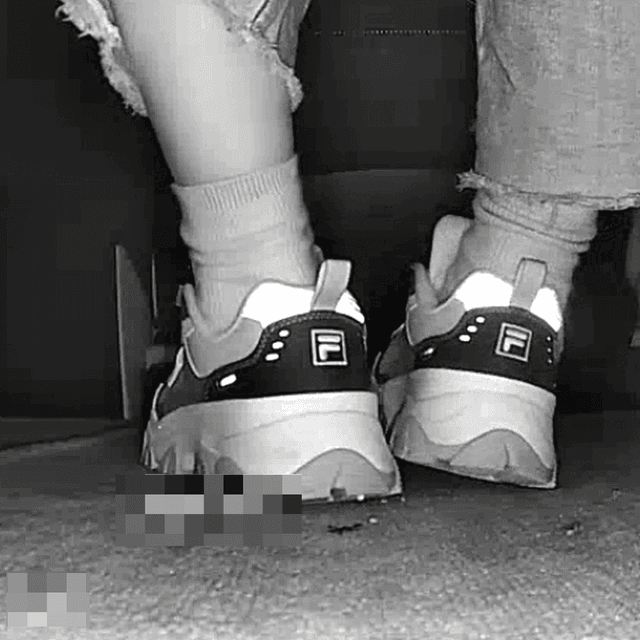 Woman in Fila sneaker candid crushing in cinema 2