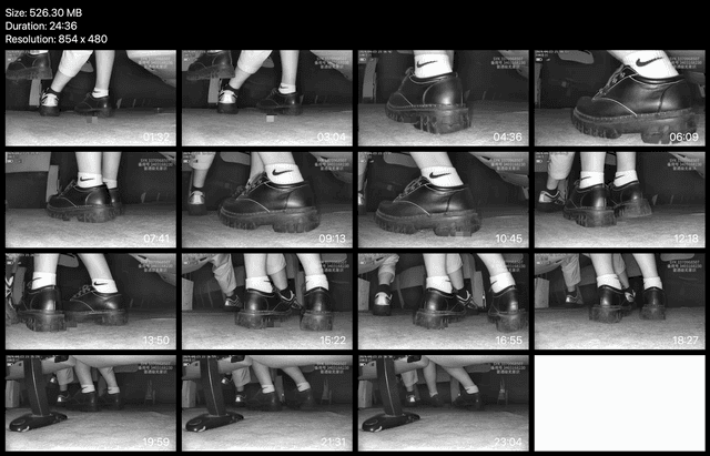Woman in white socks and leather shoes with her boyfriend candid crushing at the cinema 6