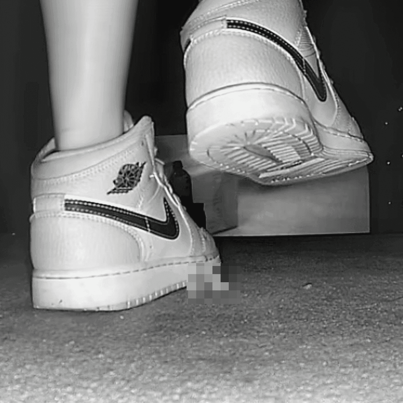 Woman candid crush with Air Force 1 sneakers in cinema thumb 2