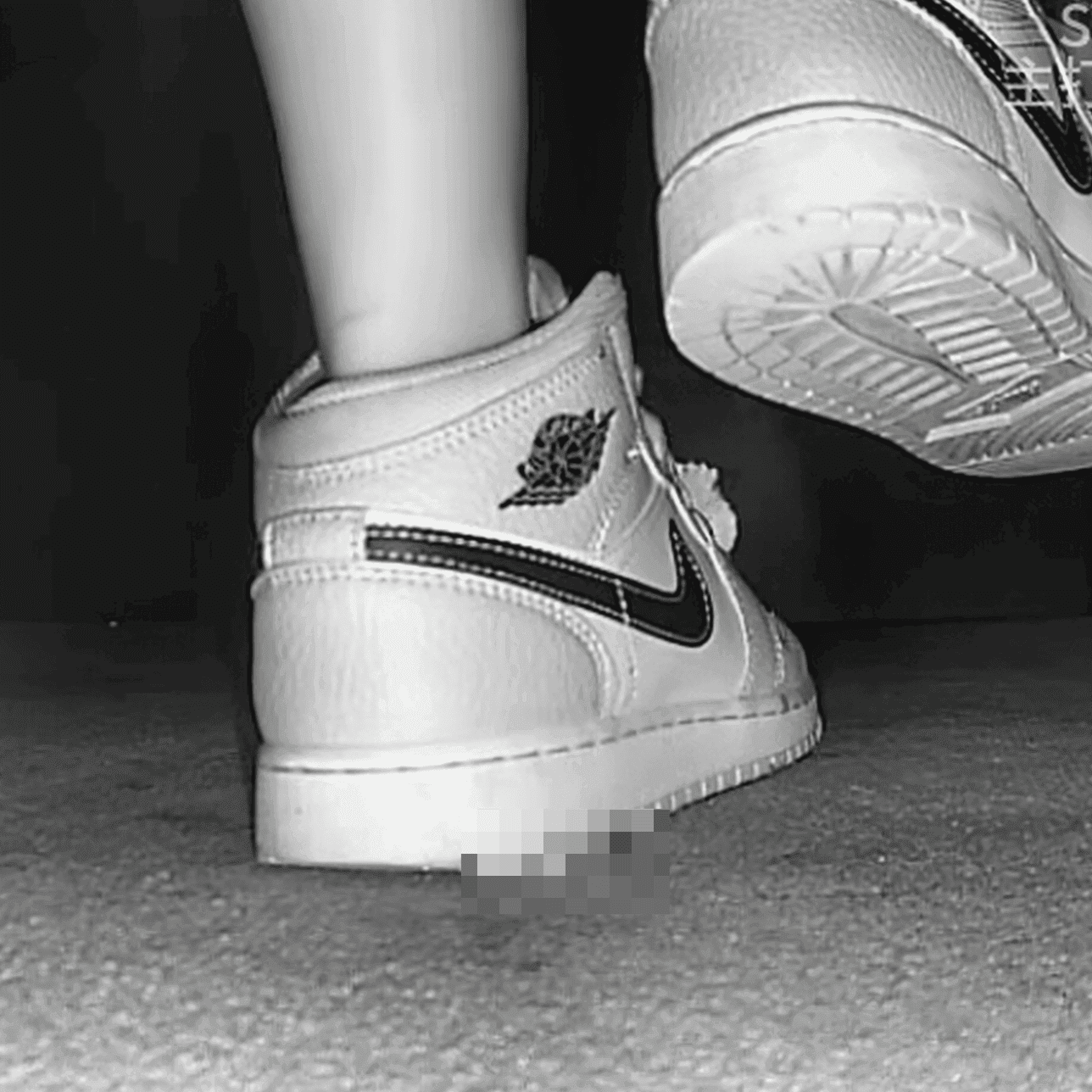 Woman candid crush with Air Force 1 sneakers in cinema thumb 3