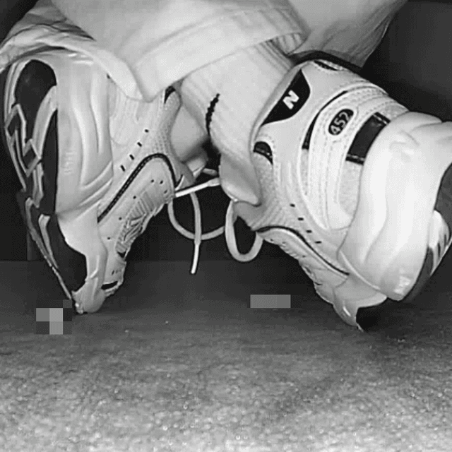 Woman in New Balance sneakers candid crushing at the cinema 2