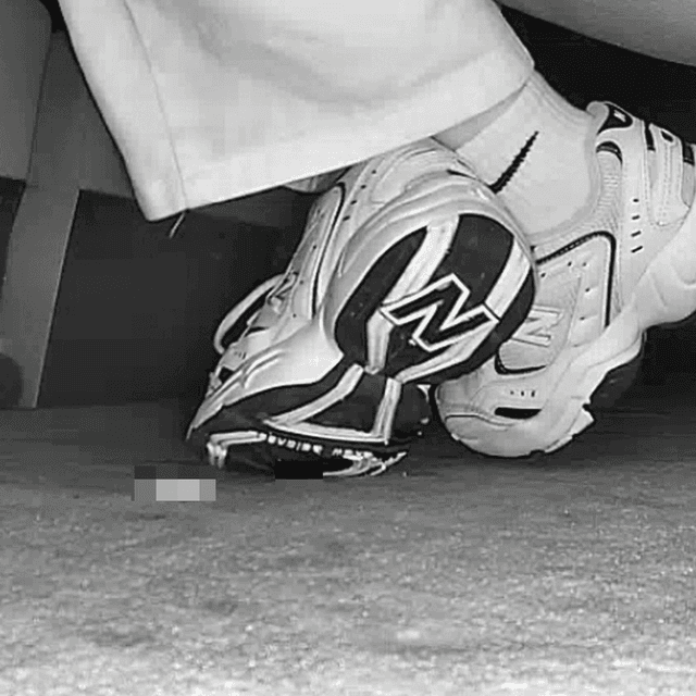 Woman in New Balance sneakers candid crushing at the cinema 3