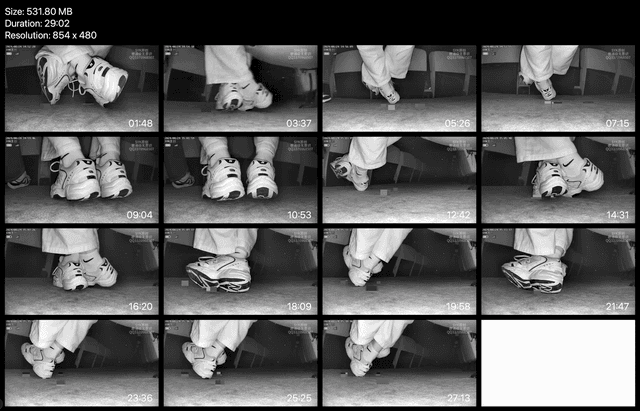 Woman in New Balance sneakers candid crushing at the cinema 6