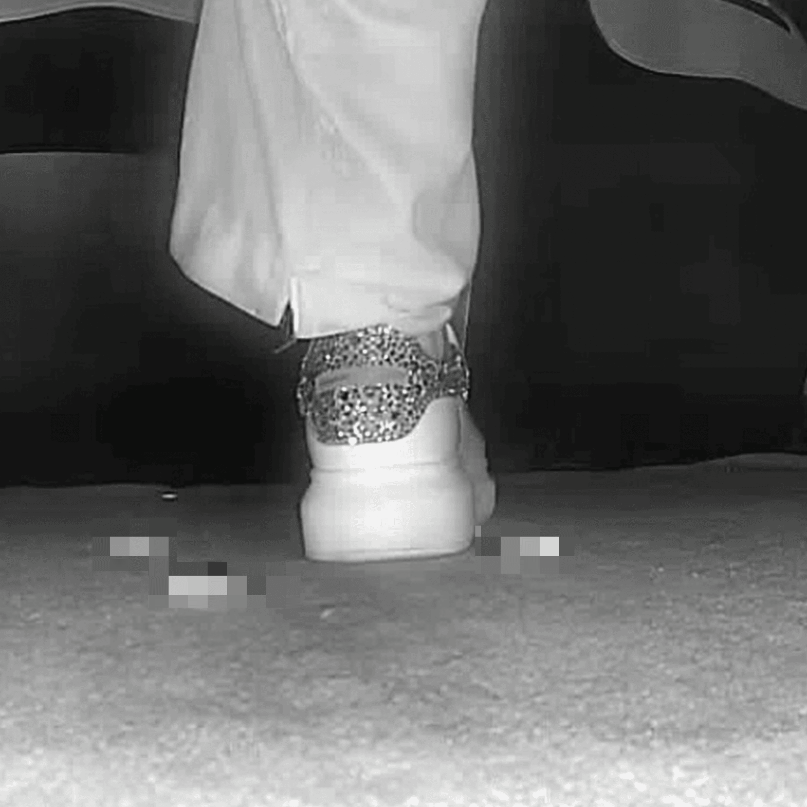 Woman in Alexander McQueen sneakers candid crushing in cinema thumb 2