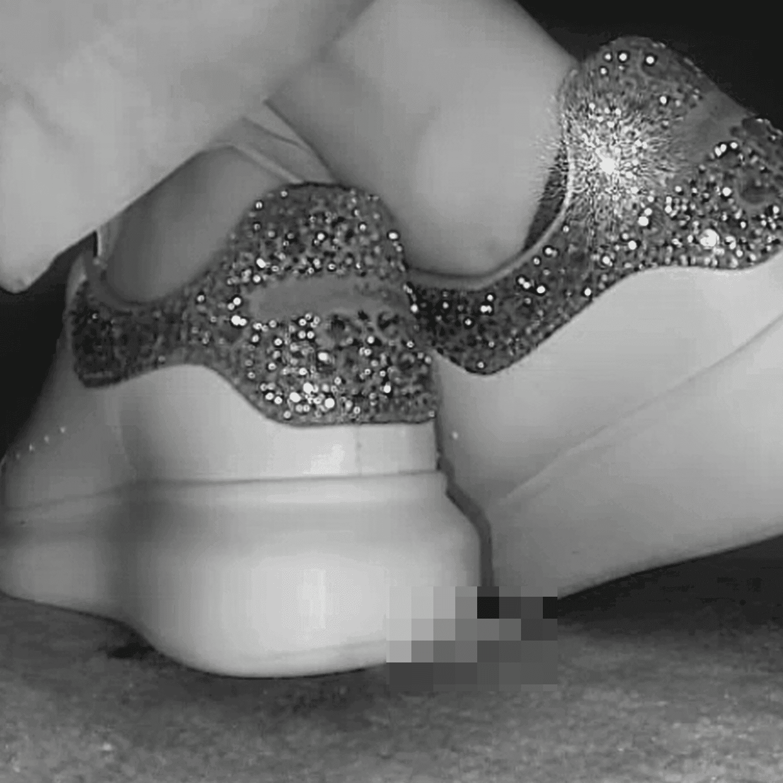 Woman in Alexander McQueen sneakers candid crushing in cinema thumb 3