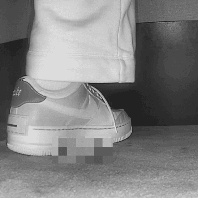 Woman in Nike sneakers candid crushing in cinema 3