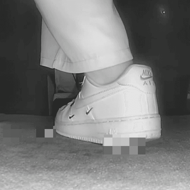 Woman in Nike sneakers candid crushing in cinema 1