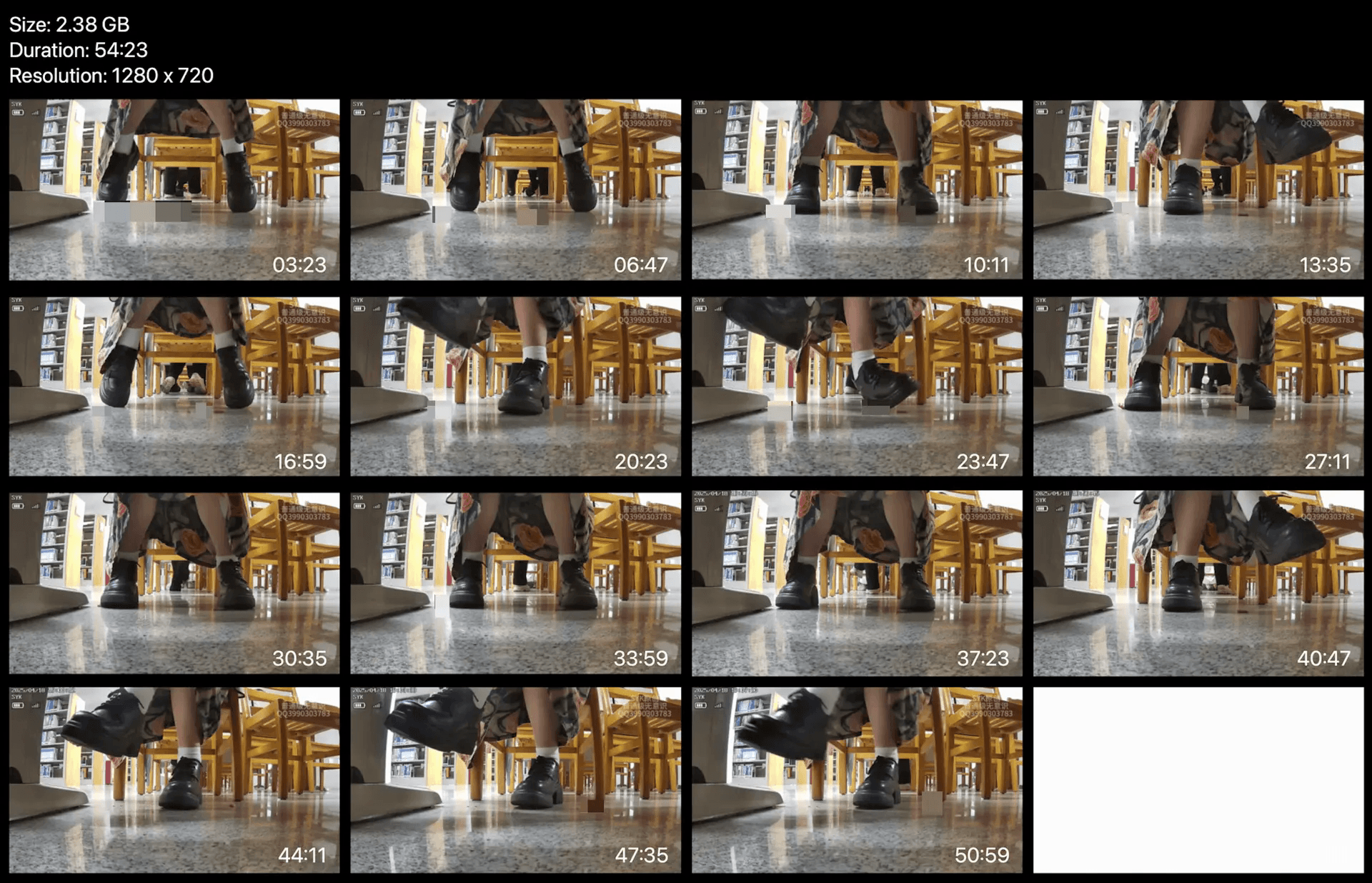 Woman in chunky heels candid crushing under the library table thumb 3