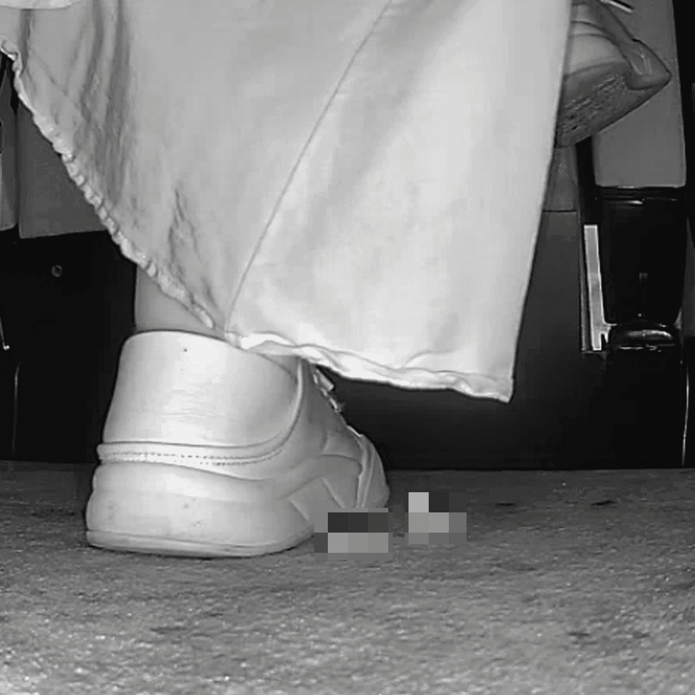 Woman in skirt and white sneakers candid crushing in the cinema thumb 2